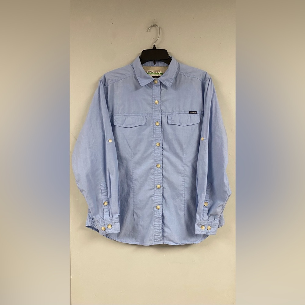 ExOfficio Womens Buzz Off Insect Shield Long Sleeve Shirt Lt Blue Size Medium - Picture 2 of 7